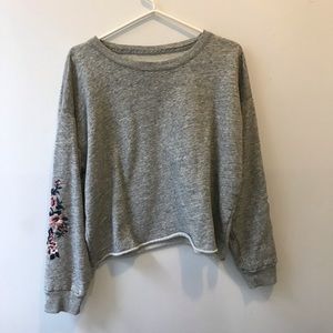 Abercrombie embroidered fleece crew neck